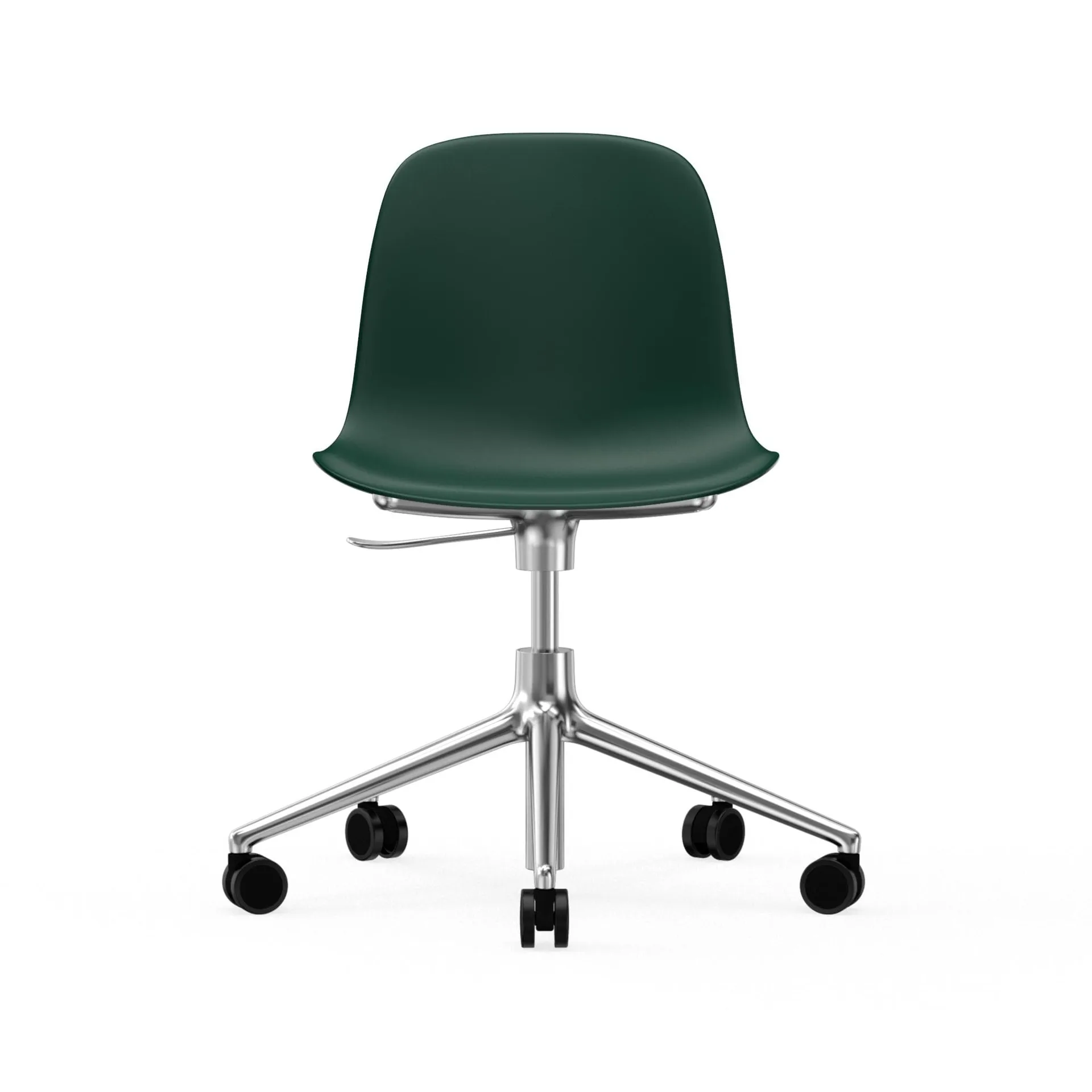Form chair swivel 5W kontorskrzesło, Zielony, aluminium, koła Normann Copenhagen