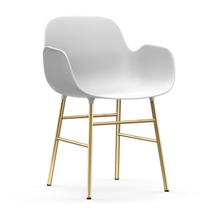 Form karmkrzesło mosiężne nogi - Biały - Normann Copenhagen
