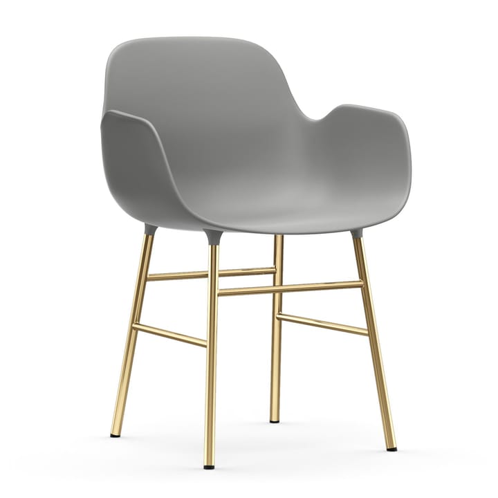 Form karmkrzesło mosiężne nogi - szary - Normann Copenhagen