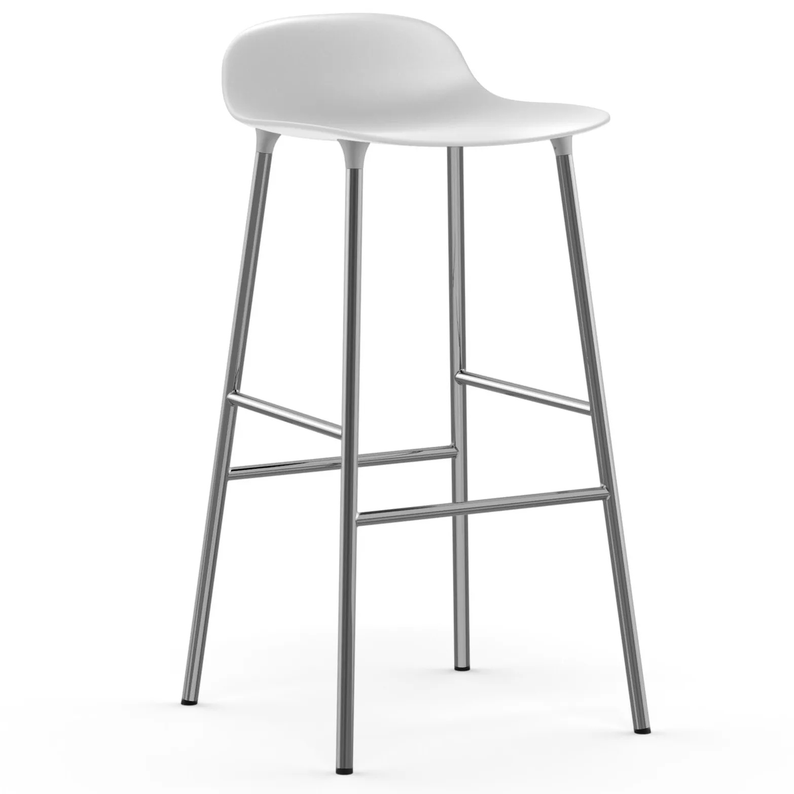 Form krzesło barowe chromadowe nogi 75 cm, Biały Normann Copenhagen