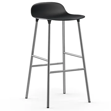 Form krzesło barowe chromadowe nogi 75 cm - Czarny - Normann Copenhagen