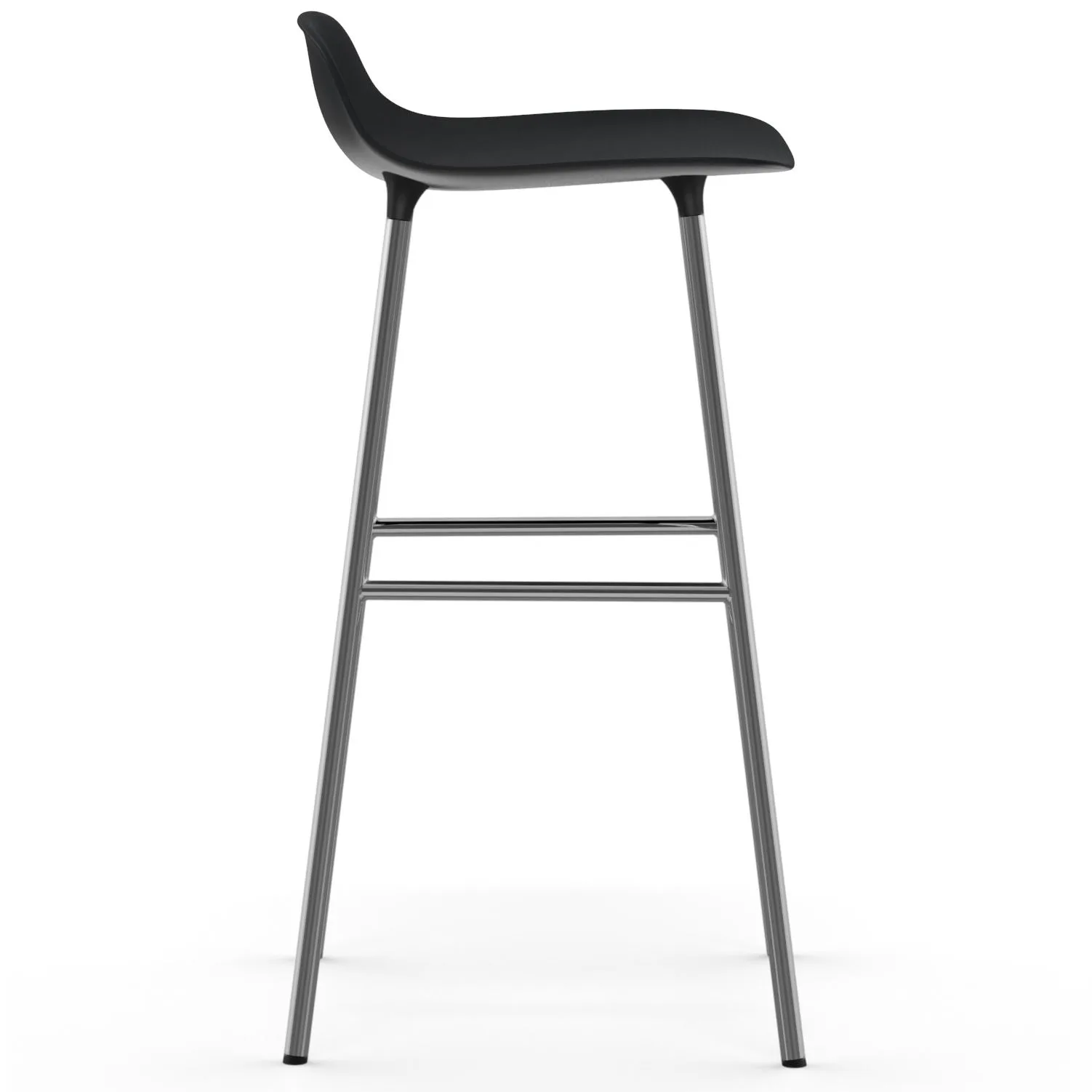 Form krzesło barowe chromadowe nogi 75 cm, Czarny Normann Copenhagen
