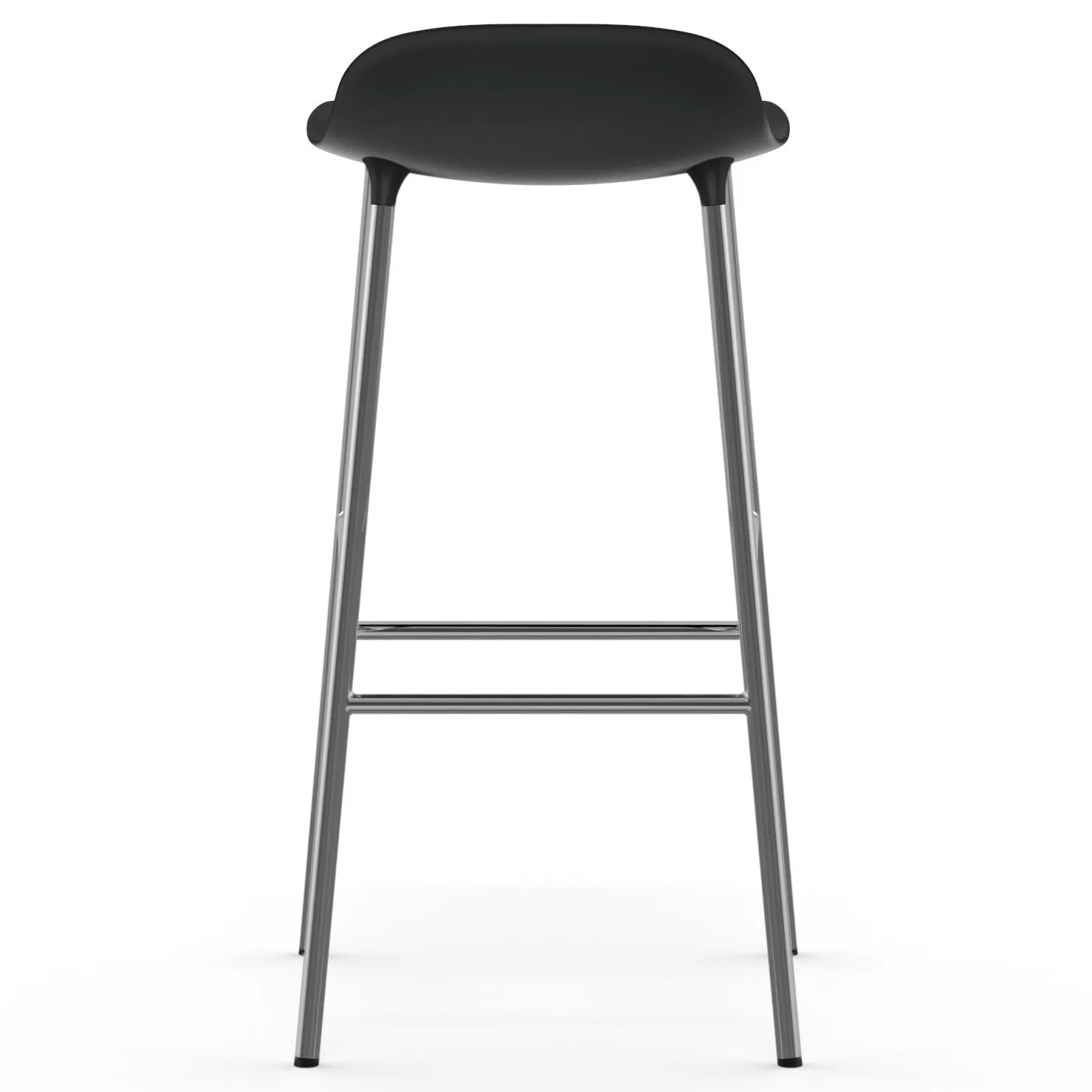 Form krzesło barowe chromadowe nogi 75 cm, Czarny Normann Copenhagen