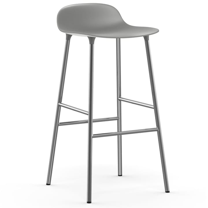Form krzesło barowe chromadowe nogi 75 cm - szary - Normann Copenhagen