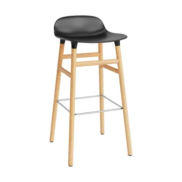 Form krzesło barowe dębowy 75 cm - czarny - Normann Copenhagen