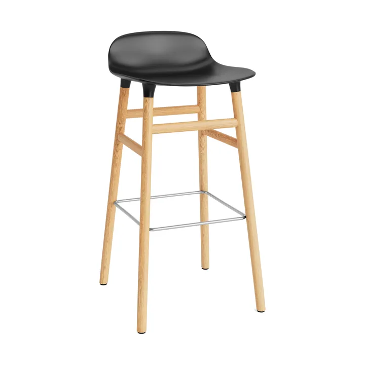 Form krzesło barowe dębowy 75 cm - czarny - Normann Copenhagen