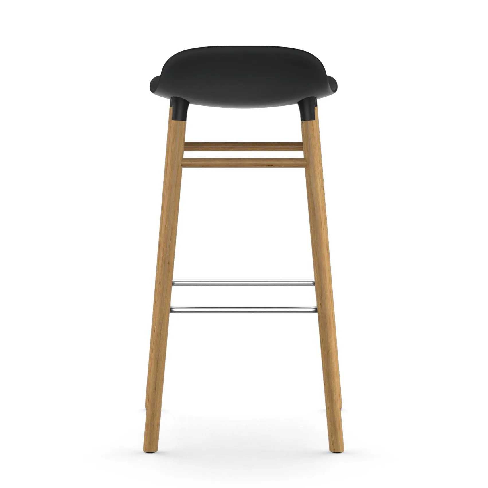 Form krzesło barowe dębowy 75 cm, czarny Normann Copenhagen