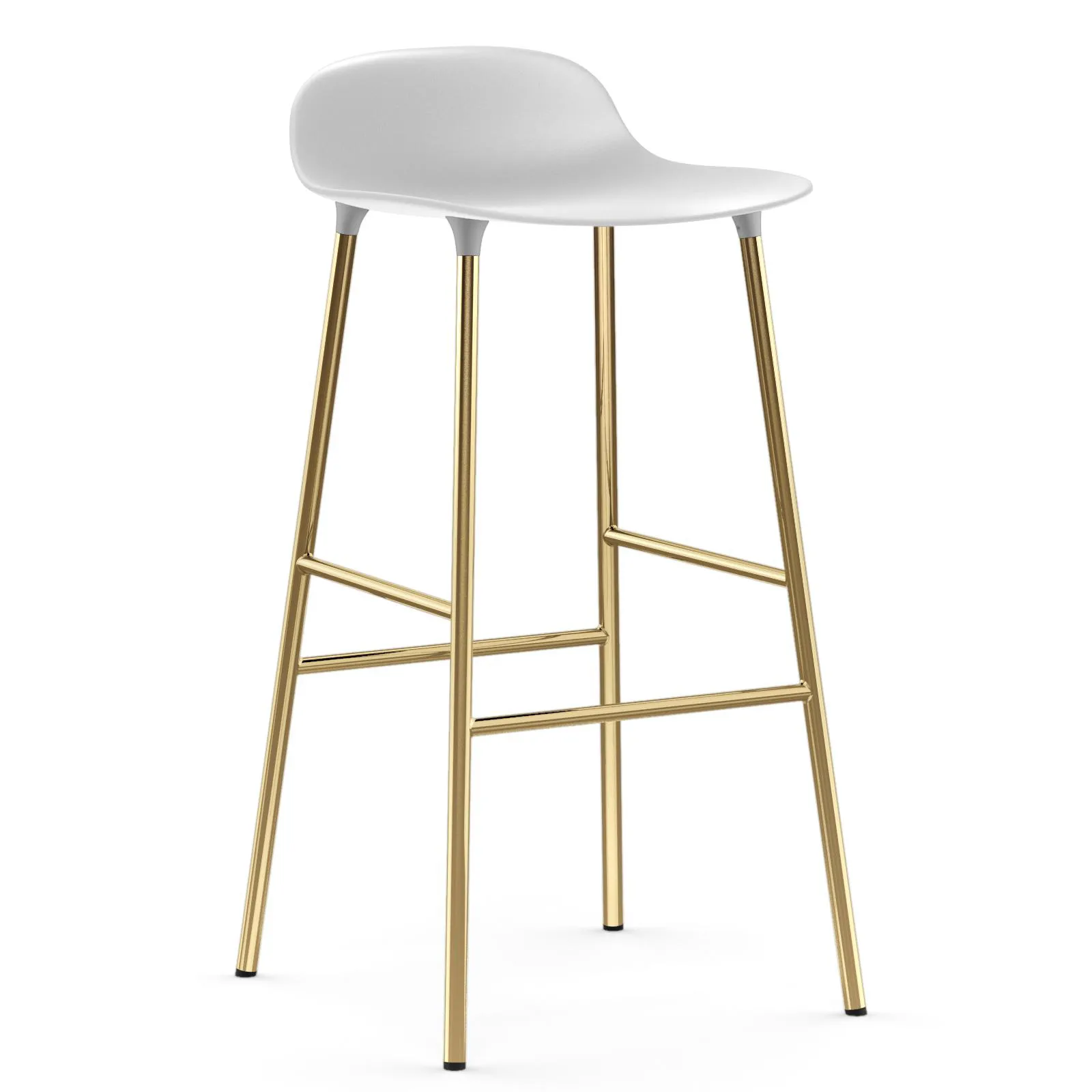 Form krzesło mosiężne nogi stołka barowego 75 cm, Biały Normann Copenhagen