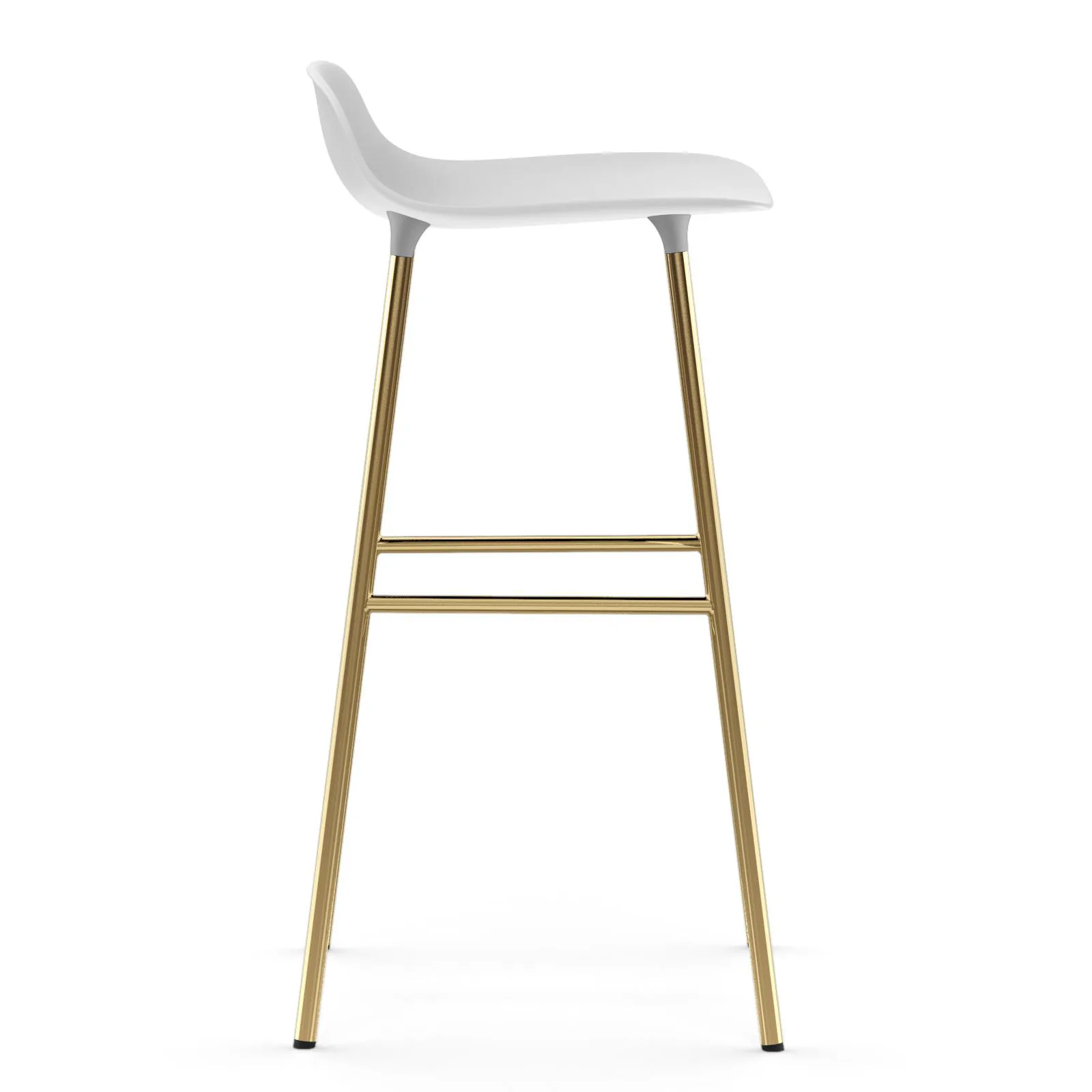 Form krzesło mosiężne nogi stołka barowego 75 cm, Biały Normann Copenhagen