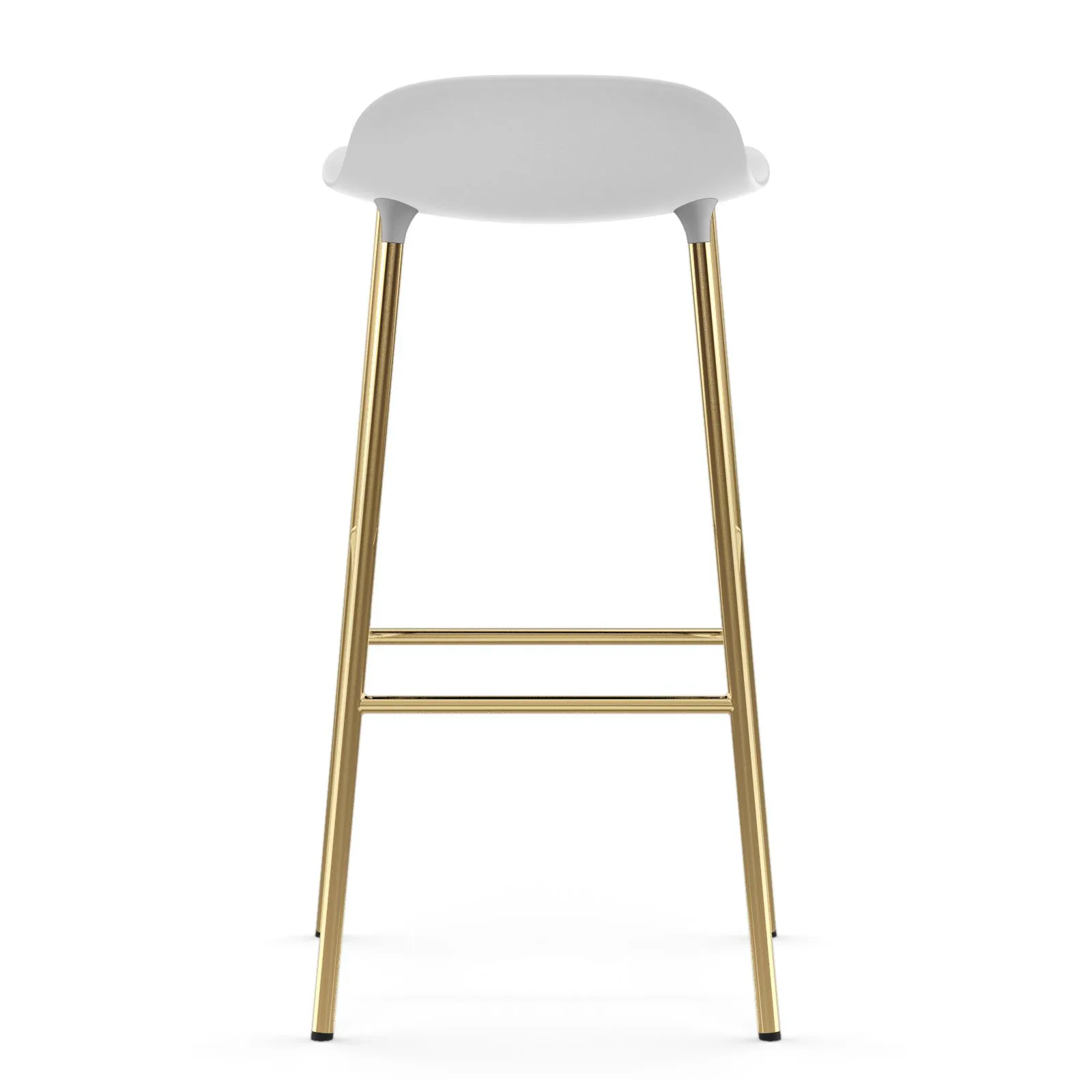 Form krzesło mosiężne nogi stołka barowego 75 cm, Biały Normann Copenhagen