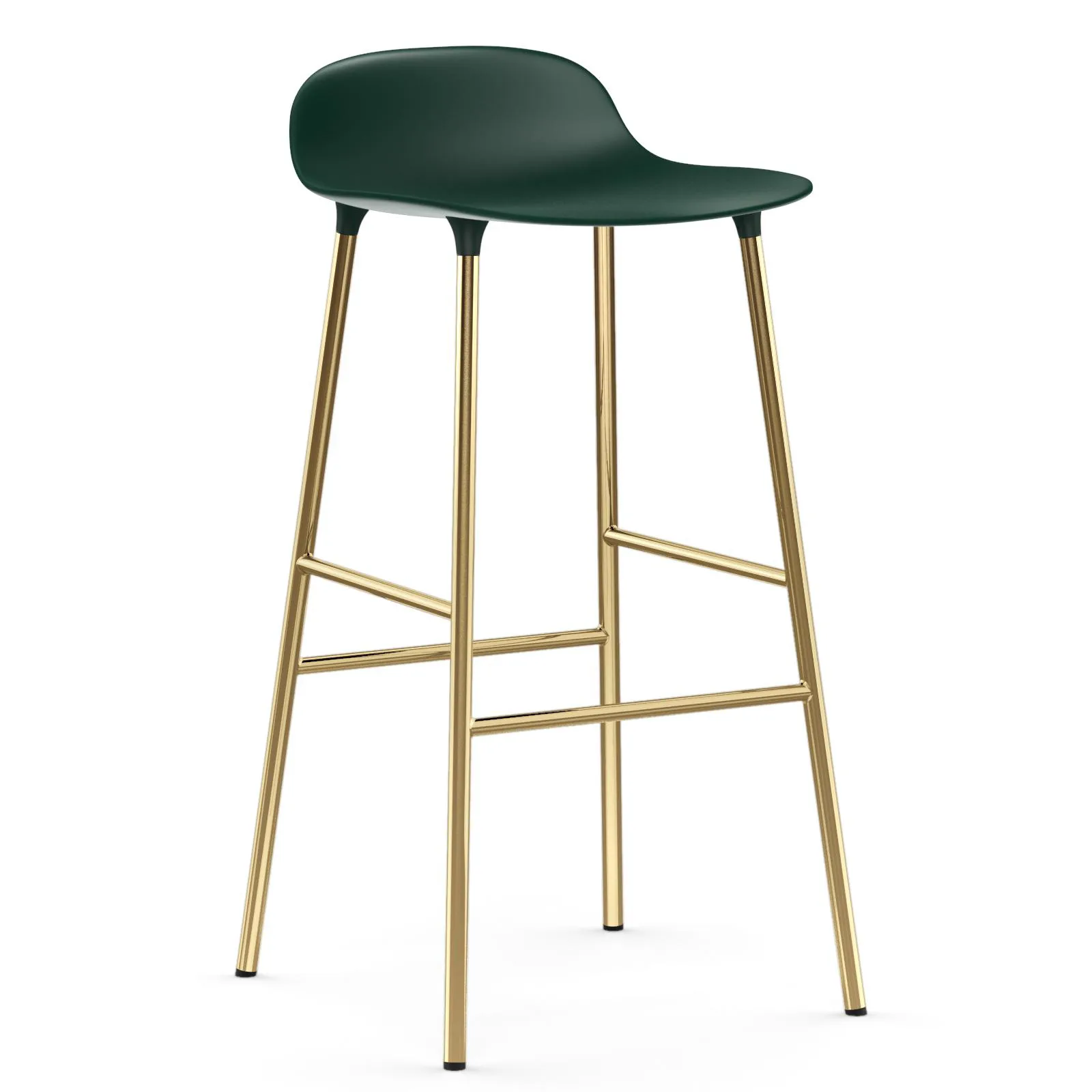 Form krzesło mosiężne nogi stołka barowego 75 cm, Zielony Normann Copenhagen