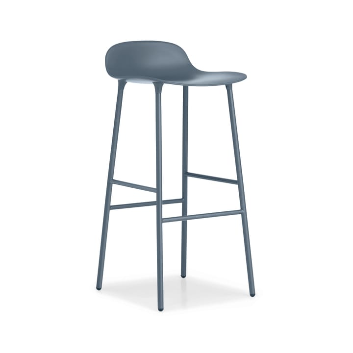 Form Wysoki stołek barowy - blue, noga ze stali lakierowanej na niebiesko - Normann Copenhagen