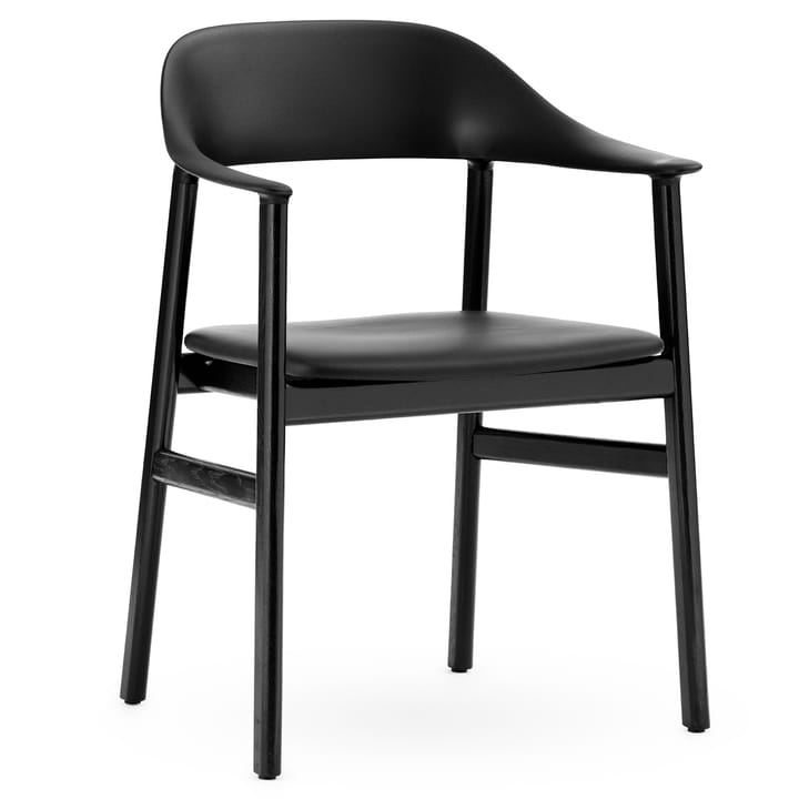 Herit podłokietnik krzesła i skórzana tapicerka czarny dąb - Czarny - Normann Copenhagen