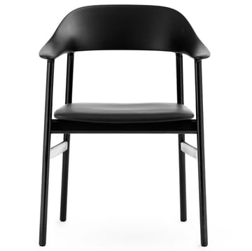Herit podłokietnik krzesła i skórzana tapicerka czarny dąb - Czarny - Normann Copenhagen