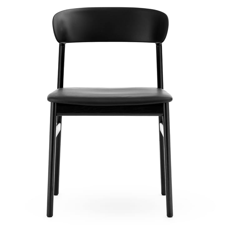 Herit tapicerka skórzana fotela czarny dąb, Czarny Normann Copenhagen