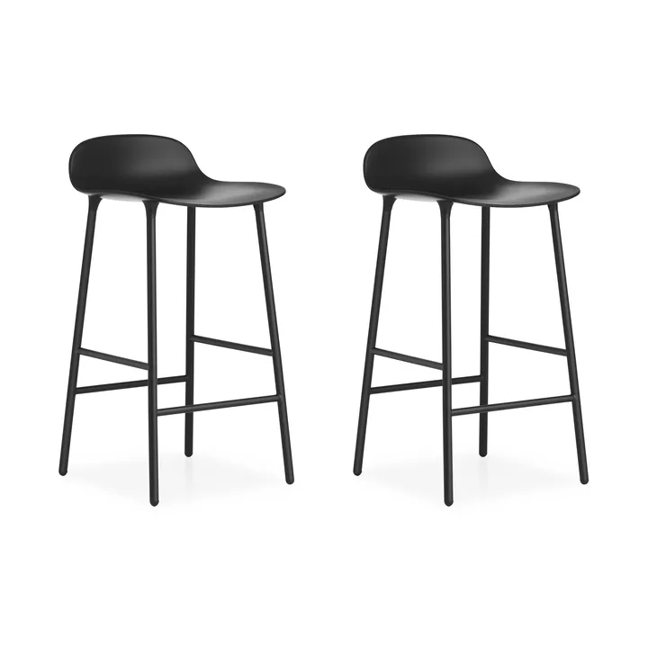Hoker Form Chair metalowe nogi, Czarny, zestaw 2 szt. - Normann Copenhagen