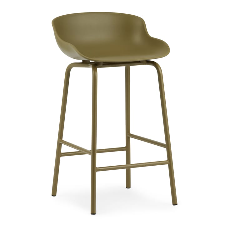 Hyg krzesło barowe metalowe nogi 65 cm - Zielona oliwka - Normann Copenhagen
