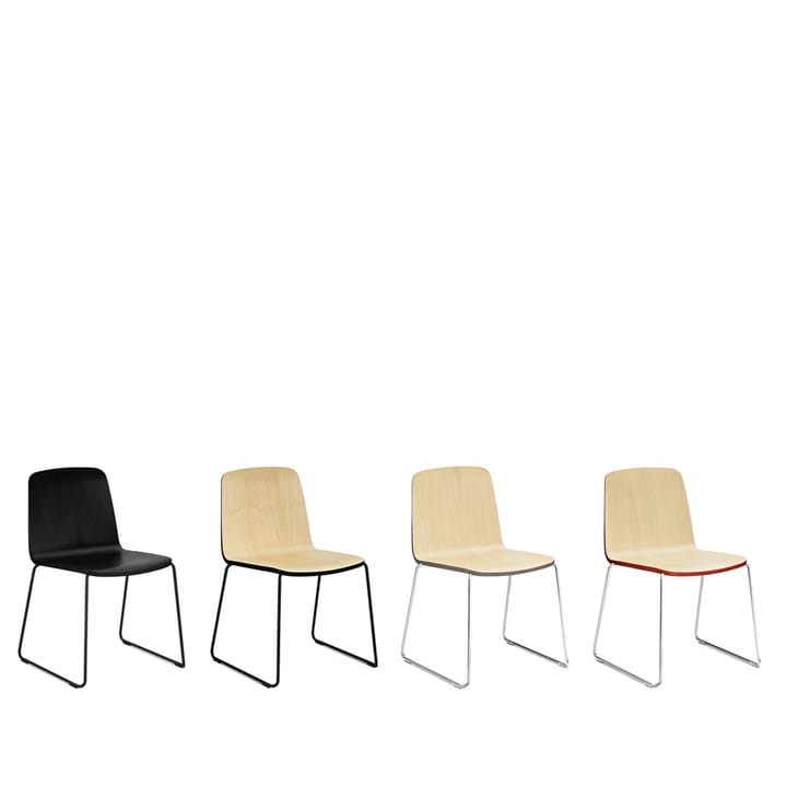 Just krzesło - czarny, czarna krawędź, czarny metalowy stojak - Normann Copenhagen