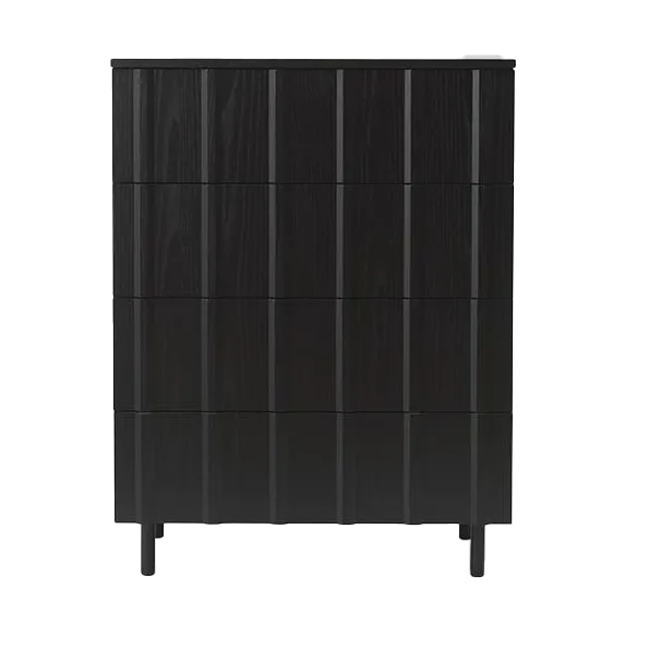 Komoda Rib Dresser, 4 szuflady, Soft Black Normann Copenhagen