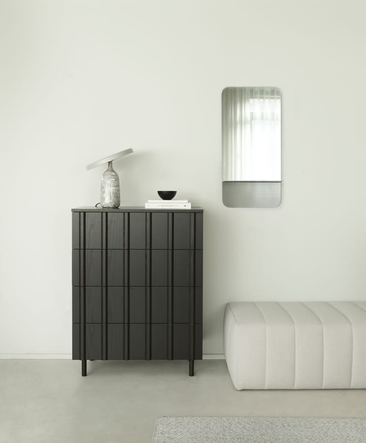 Komoda Rib Dresser, 4 szuflady, Soft Black Normann Copenhagen