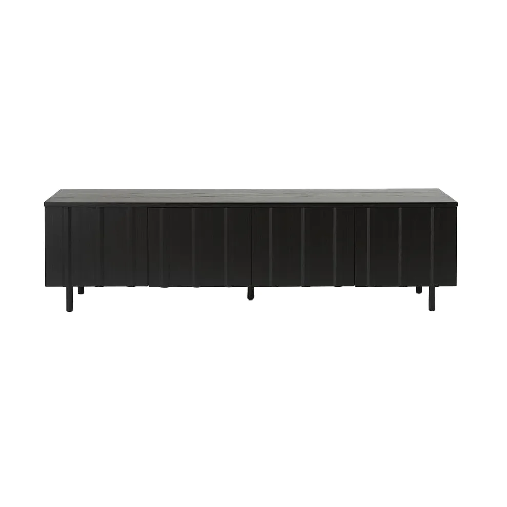 Kredens Rib Sideboard, niski, Soft Black Normann Copenhagen