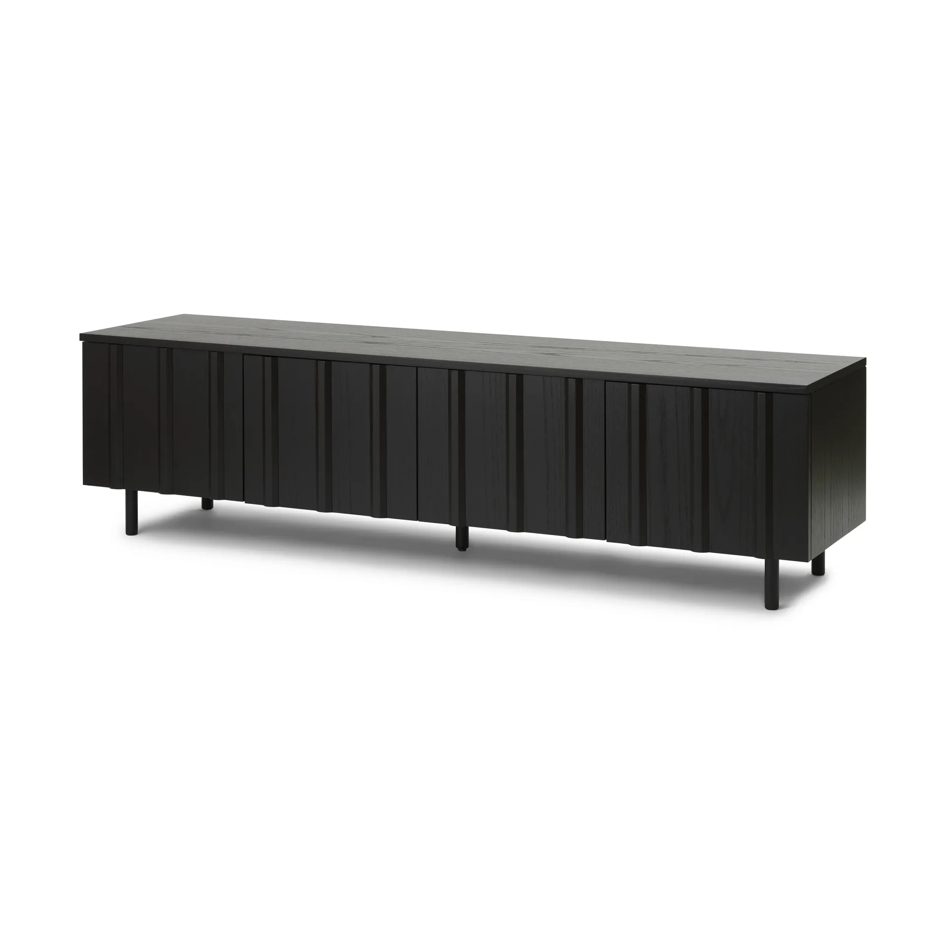 Kredens Rib Sideboard, niski, Soft Black Normann Copenhagen