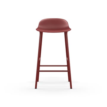 Krzesło barowe Form, niske - red, stalowe nogi lakierowane na czerwono - Normann Copenhagen