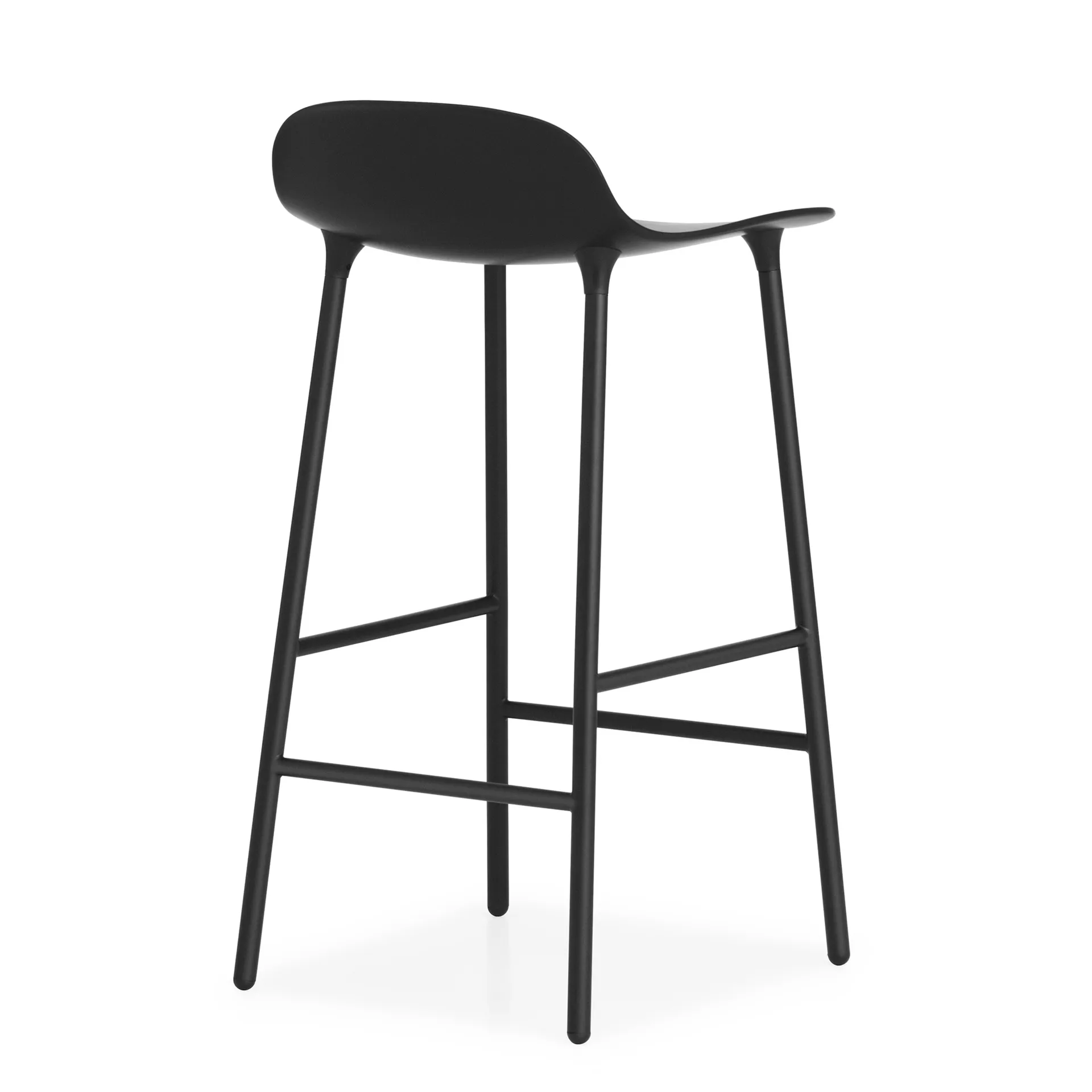 Krzesło barowe z metalowymi nogami Form Chair, Czarne Normann Copenhagen