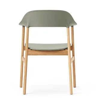 Krzesło Herit z drewna dębowego - Zielony zakurzony - Normann Copenhagen