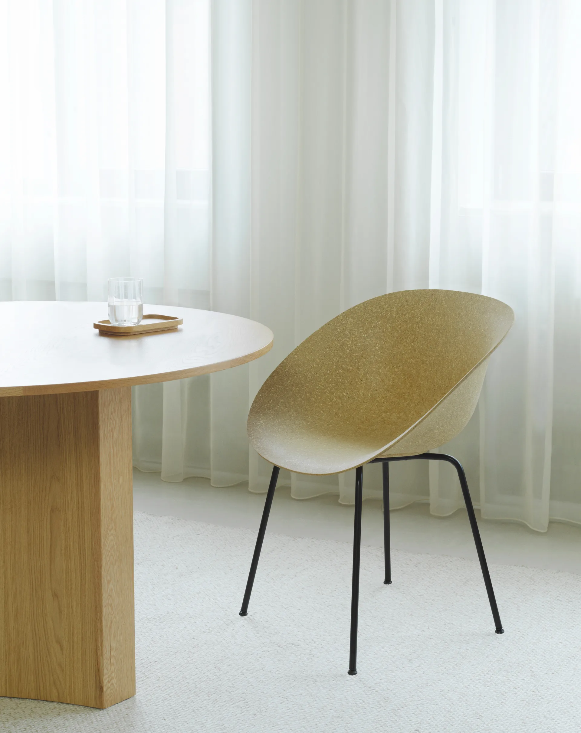 Krzesło Mat Armchair, Hemp-Black Steel Normann Copenhagen