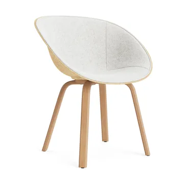 Krzesło Mat Armchair, tapicerowany przód - Hallingdal 110-hemp-beech - Normann Copenhagen