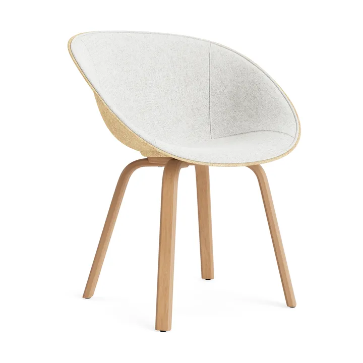 Krzesło Mat Armchair, tapicerowany przód - Hallingdal 110-hemp-beech - Normann Copenhagen