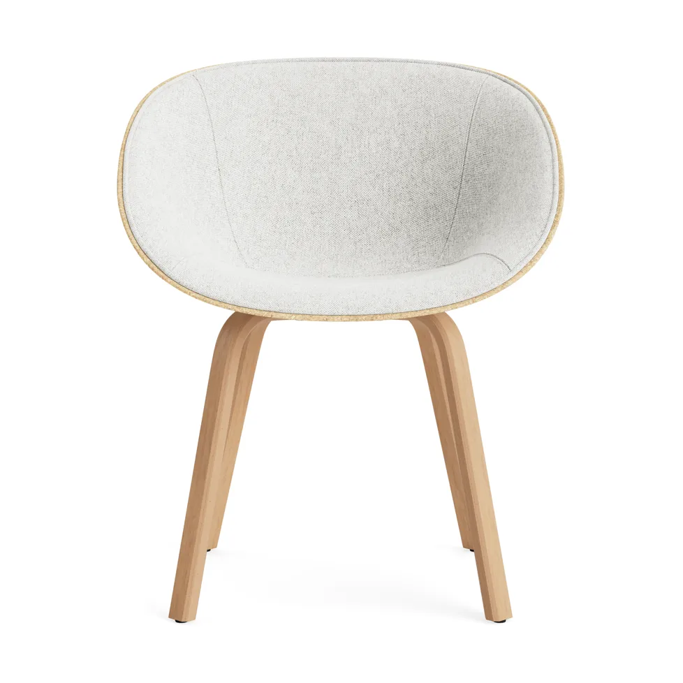 Krzesło Mat Armchair, tapicerowany przód, Hallingdal 110-hemp-beech Normann Copenhagen