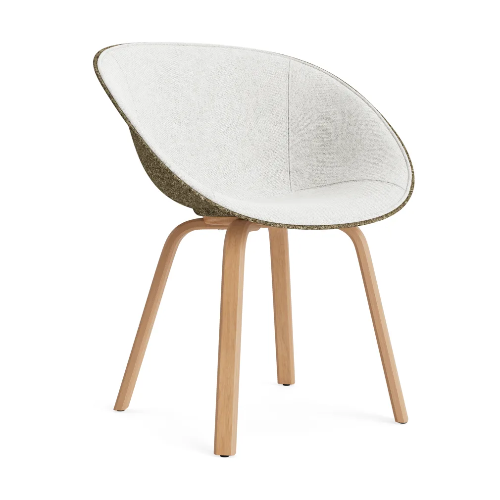 Krzesło Mat Armchair, tapicerowany przód, Hallingdal 110-seaweed-beech Normann Copenhagen