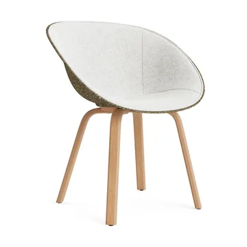 Krzesło Mat Armchair, tapicerowany przód - Hallingdal 110-seaweed-beech - Normann Copenhagen