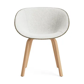 Krzesło Mat Armchair, tapicerowany przód - Hallingdal 110-seaweed-beech - Normann Copenhagen