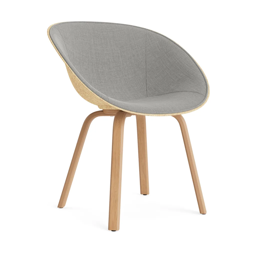 Krzesło Mat Armchair, tapicerowany przód, Remix 133-hemp-beech Normann Copenhagen