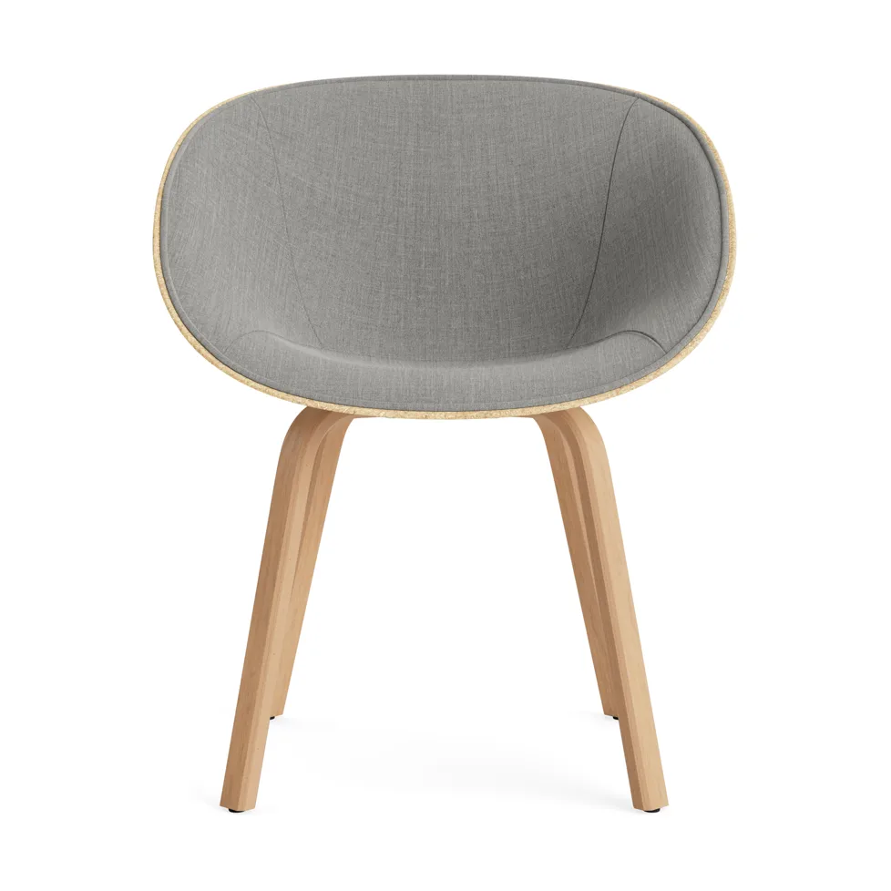 Krzesło Mat Armchair, tapicerowany przód, Remix 133-hemp-beech Normann Copenhagen
