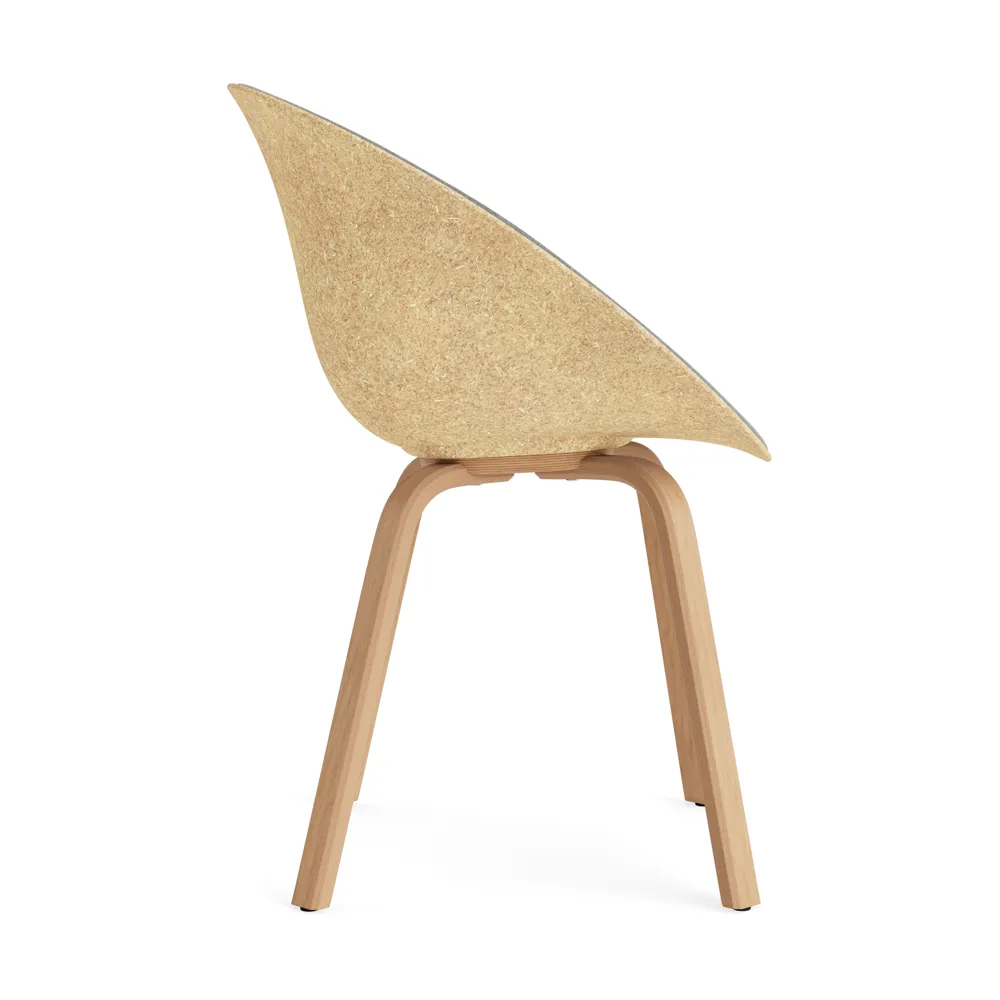 Krzesło Mat Armchair, tapicerowany przód, Remix 133-hemp-beech Normann Copenhagen