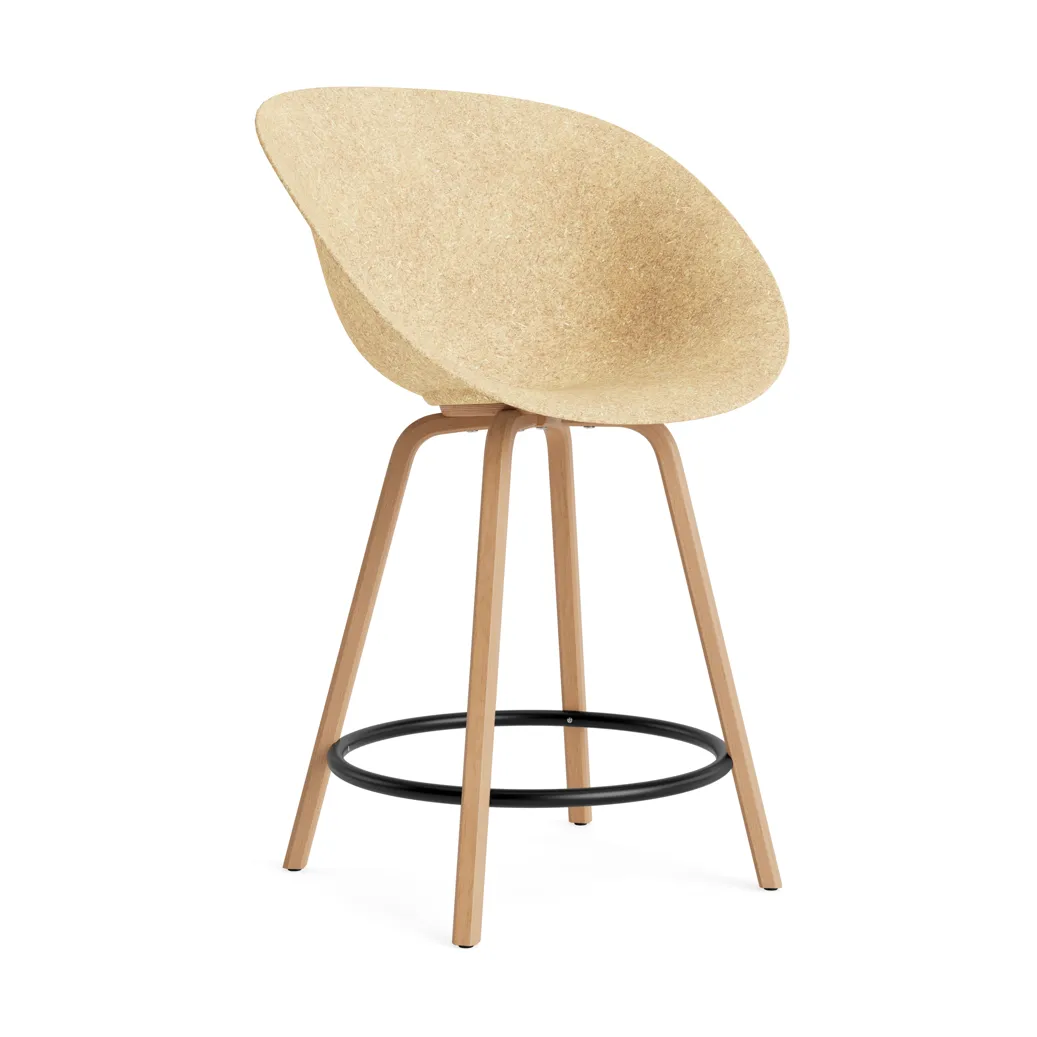 Krzesło Mat Bar Armchair 65 cm, Hemp-beech-black steel Normann Copenhagen