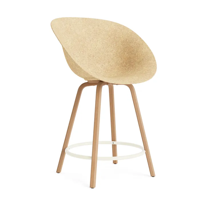 Krzesło Mat Bar Armchair 65 cm - Hemp-beech-kremowa stal - Normann Copenhagen
