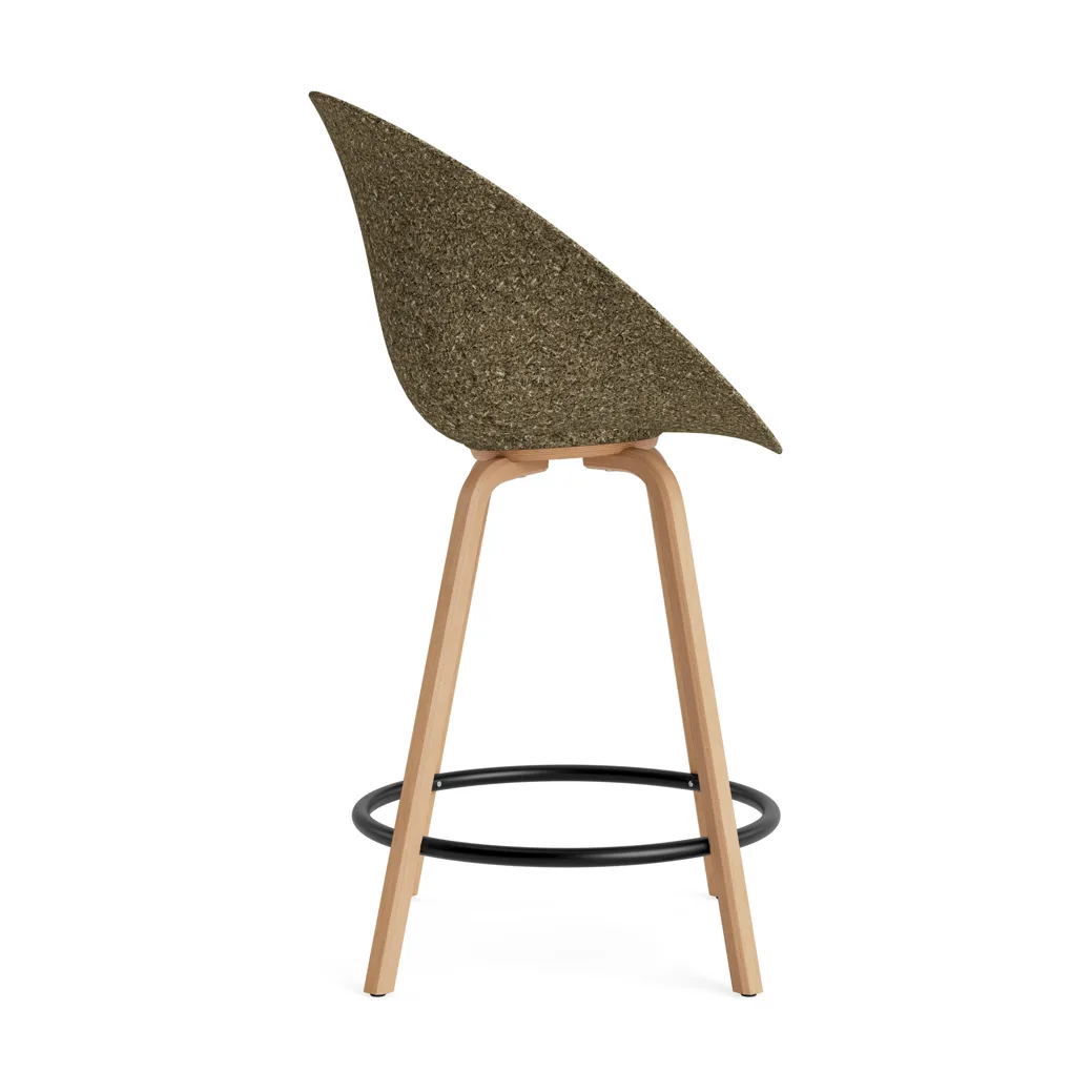 Krzesło Mat Bar Armchair 65 cm, Seaweed-beech-black steel Normann Copenhagen