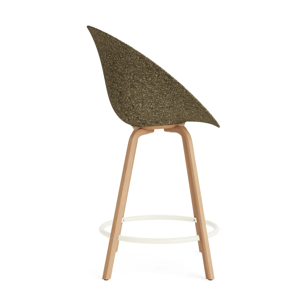 Krzesło Mat Bar Armchair 65 cm, Seaweed-beech-cream steel Normann Copenhagen