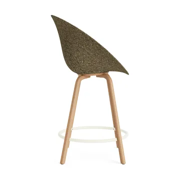 Krzesło Mat Bar Armchair 65 cm - Seaweed-beech-cream steel - Normann Copenhagen