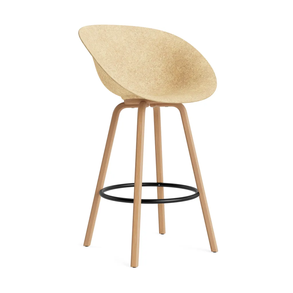 Krzesło Mat Bar Armchair 75 cm, Hemp-beech-black steel Normann Copenhagen