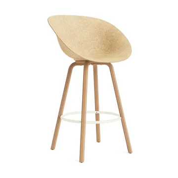 Krzesło Mat Bar Armchair 75 cm - Hemp-beech-cream steel - Normann Copenhagen