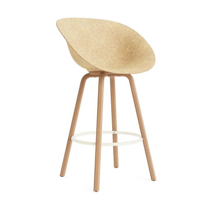 Krzesło Mat Bar Armchair 75 cm - Hemp-beech-cream steel - Normann Copenhagen