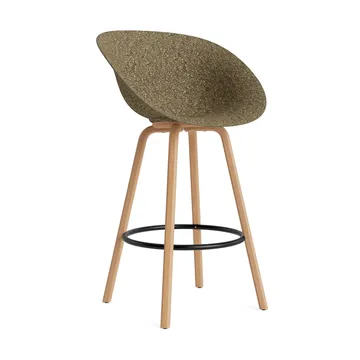 Krzesło Mat Bar Armchair 75 cm - Seaweed-beech-black steel - Normann Copenhagen