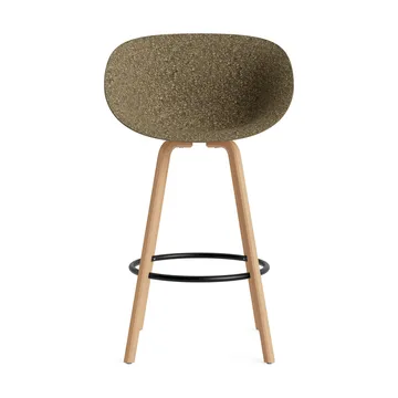 Krzesło Mat Bar Armchair 75 cm - Seaweed-beech-black steel - Normann Copenhagen