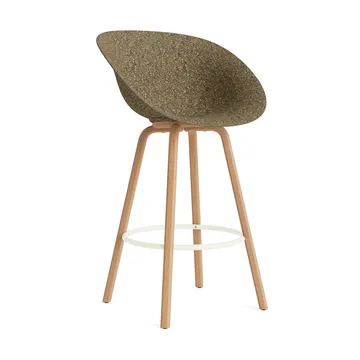 Krzesło Mat Bar Armchair 75 cm - Seaweed-beech-cream steel - Normann Copenhagen